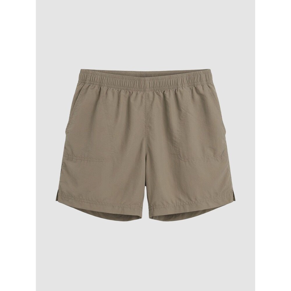 Columbia Nylon Hiking Shorts Elastic Waist 4.5” Inseam Womens Sz L Tan Beige EUC